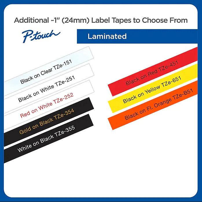 Compatible Label Maker Tape for Brother P-touch TZe-251(Black on White) 24mmx8mm 1" x 26.2' - Prinko