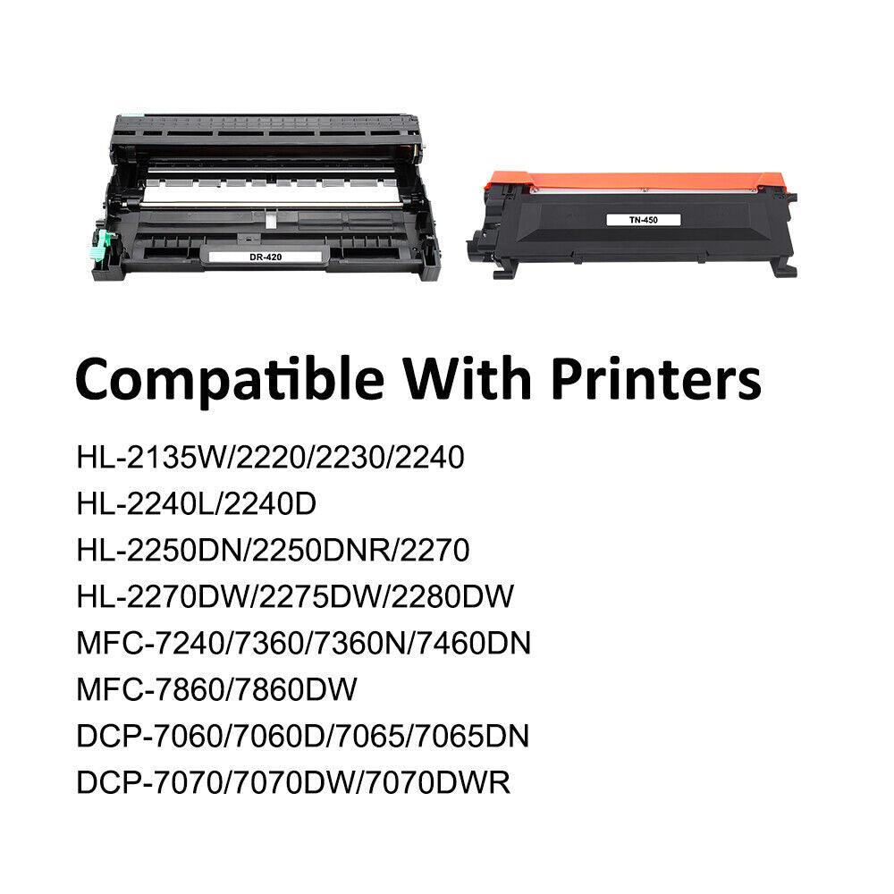 TN450 Toner DR420 Drum For Brother MFC-7240 HL-2270DW 2240 MFC-7360N 2280DW - Prinko