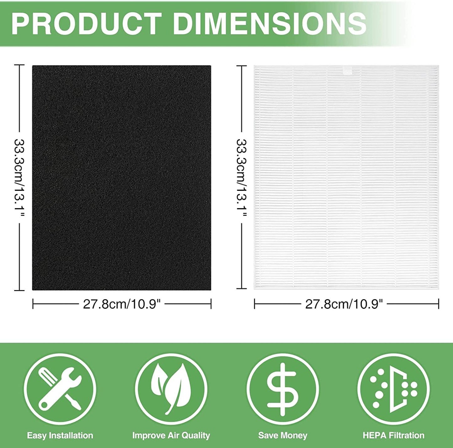 True HEPA Replacement Filter S Compatible for Winix C545, 1 True HEPA Filter + 4 Activated Carbon Filters - Prinko