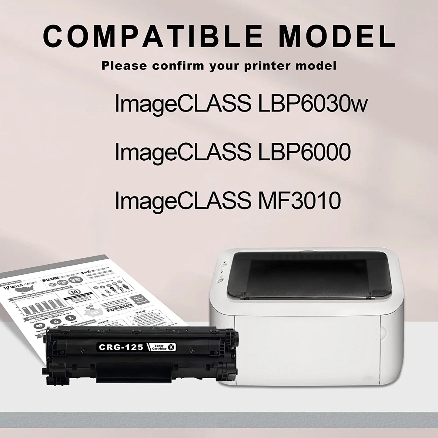 CRG-125Toner Cartridge for Canon ImageClass LBP6000 LBP6030w MF3010 - Prinko