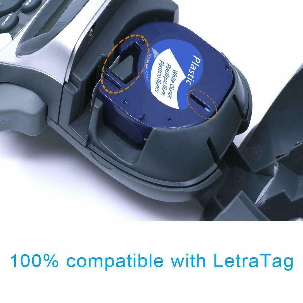 91201 Letratag Refill Compatible for Dymo Label Maker Tape 12mm x 4m (1/2  x 13')