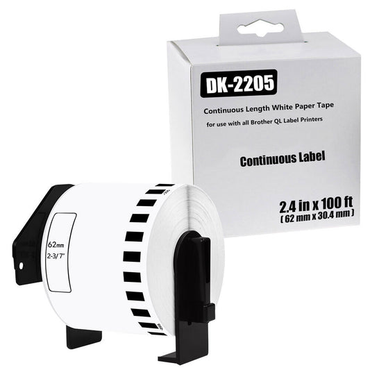 2.4" x 100'  Continuous Paper Tape DK-2205 for Brother QL Label Printer