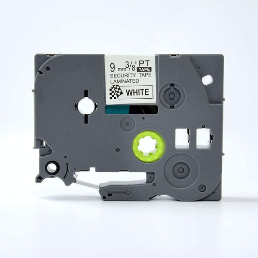 Black on White Security Laminated Label Tape Compatible for Brother P-Touch TZe-SE2 /3/4/5/6 - Prinko