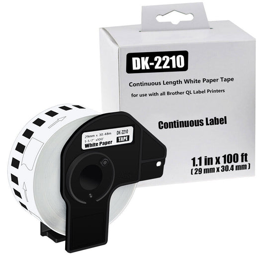 1-1/7" x 100' Continuous Paper Tape DK-2210 for Brother QL Label Printer