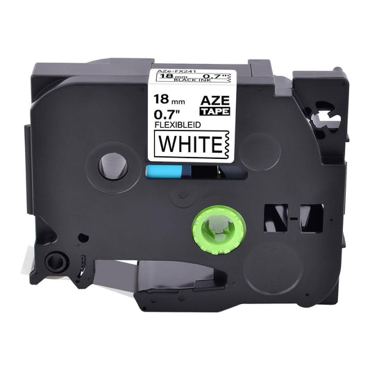 Flexible ID Tape Compatible Label Maker Tape for Brother P-touch TZe-FX 18mmx8mm 0.47"W - Prinko