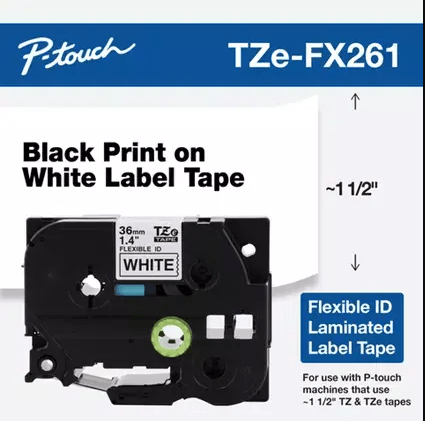 Flexible ID Tape Compatible Label Maker Tape for Brother P-touch TZe-FX 36mmx8mm 1.4"W - Prinko