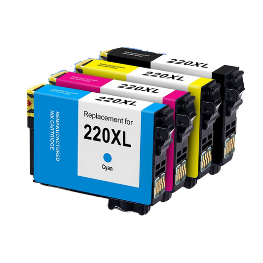 Epson T220 Remanufactured high yield Ink Cartridge, Inkjet - Black, Cyan, Magenta, Yellow