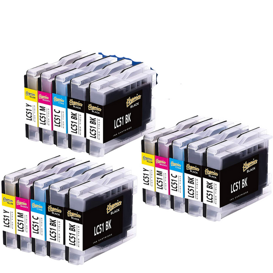 Brother Compatible LC51 Ink Cartridge (Black, Cyan, Magenta, Yellow, 4-Pack)