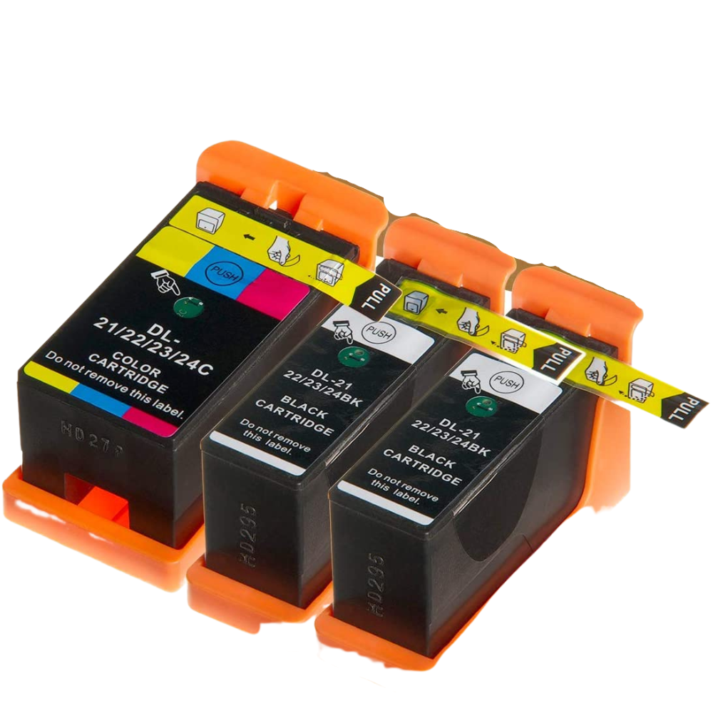 Compatible Ink Cartridge Replacements for Dell V313 Series 21 (1 Y498D Black, 1 Y499D Color, 2-Pack)