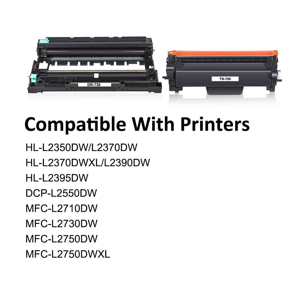 GCP Products GCP-923-698093 5X Compatible For Brother Tn760 Toner Mfc- L2710Dw Hl-L2370Dw Dcp-L2550Dw Tn730